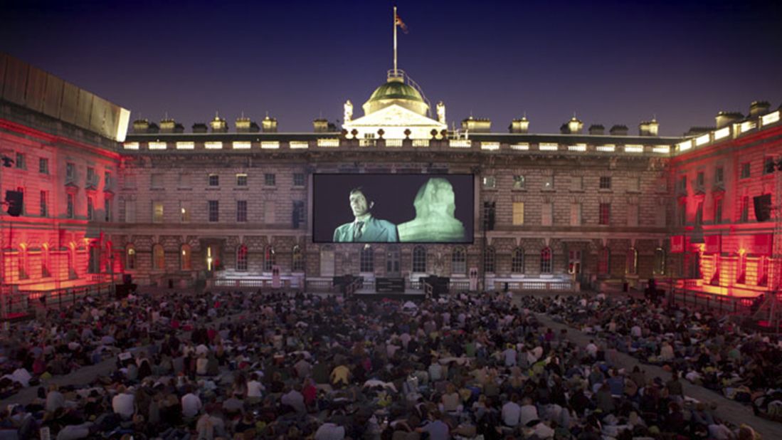 For 14 nights every summer, London's <a href="http://www.venuereport.com/roundups/22-incredible-outdoor-cinemas-worldwide/entry/15/" target="_blank" target="_blank">Somerset House</a> offers the ultimate cinematic experience. When this London cultural icon isn't screening films it's got 55 dancing fountains in the courtyard and an ice rink in the winter. 