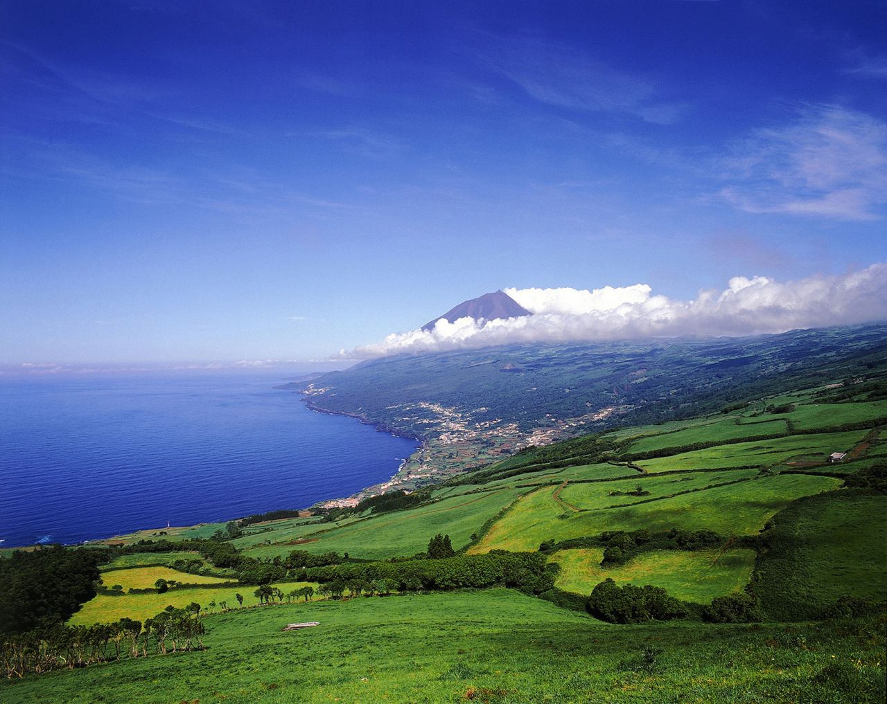 Pico Island is home to Portugal's highest mountain. At 7,700 feet tall, Mount Pico is often shrouded in clouds. 