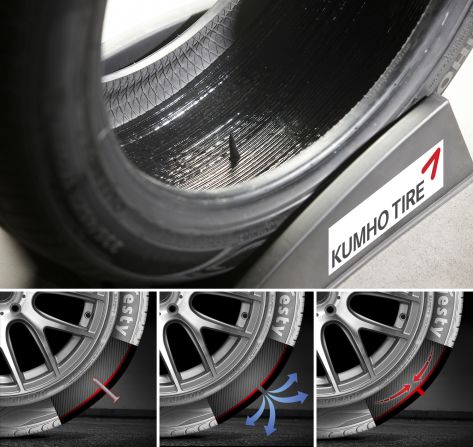 The tire company launched a range of new products including the Wattrun -- a lightweight tire developed for electric vehicles. Kumho will also show a self-sealing-tire that prevents air leakage in the event of a puncture -- the first such product to be made by a Korean tire maker. 