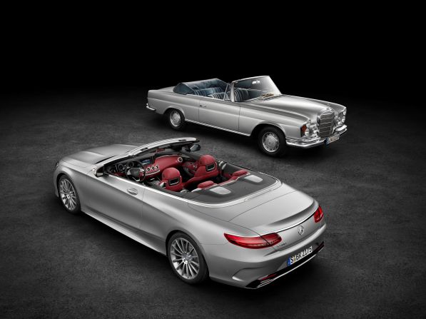 Pictured here with its illustrious predecessor from the sixties, the S-Class Cabriolet W 111, the new S-Class Cabriolet could provide the new Rolls-Royce Dawn with a bit of competition. It's also the first time Mercedes-Benz has offered a large luxury, four-seater convertible since 1971.