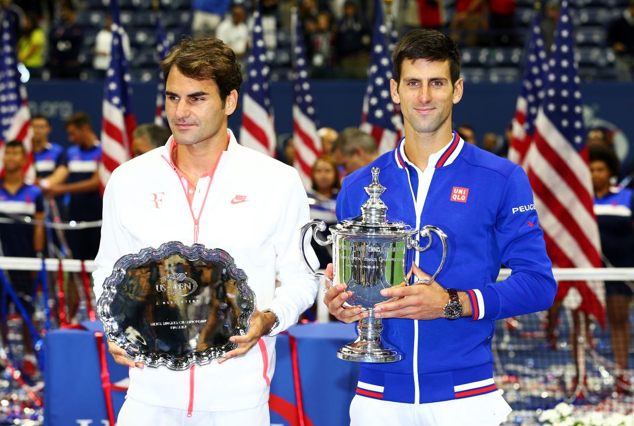 Djokovic (right) and Federer, ranked first and second in the world, met in the final at Flushing Meadows for the first time since 2007.