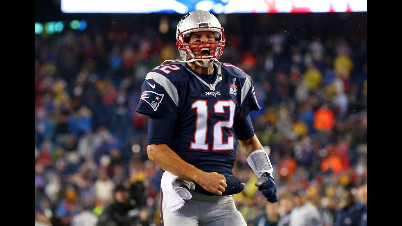 New England quarterback Tom Brady takes the field for the opening game of the NFL regular season on Thursday, September 10. Brady, last season's Super Bowl MVP, threw four touchdowns as the Patriots defeated Pittsburgh 28-21 in Foxborough, Massachusetts.