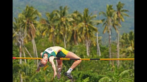 Australian high jumper Paige Wilson clears the bar during the Commonwealth Youth Games in Apia, Samoa, on Tuesday, September 8. She finished in third place.