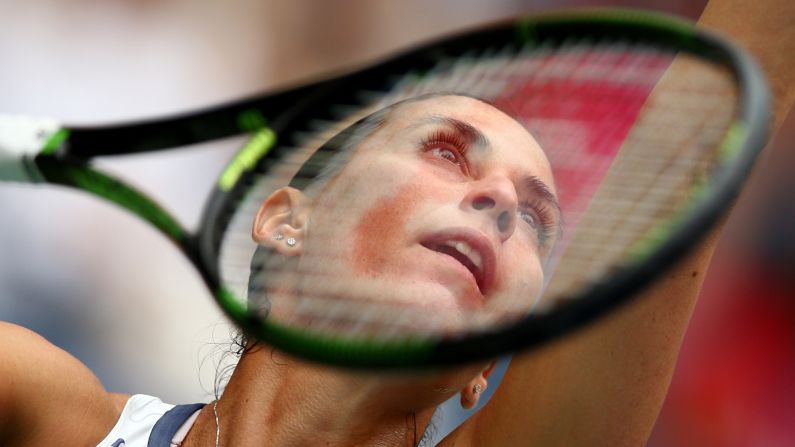 Flavia Pennetta serves to Roberta Vinci during the U.S. Open final on Saturday, September 12. Pennetta <a href="index.php?page=&url=http%3A%2F%2Fwww.cnn.com%2F2015%2F09%2F12%2Ftennis%2Fu-s-open-vinci-pennetta-tennis%2F" target="_blank">won the all-Italian final</a> and then announced her retirement at the end of the season.