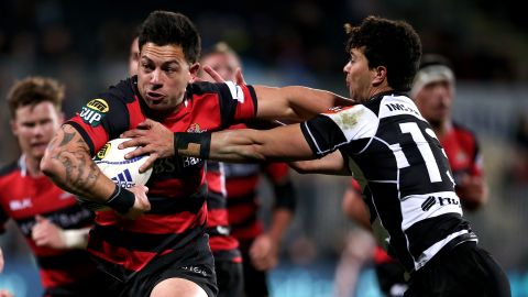 Canterbury's Rob Thompson makes a break against Hawke's Bay during an ITM Cup match in Christchurch, New Zealand, on Saturday, September 12. Canterbury won 29-14.