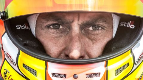 Olivier Beretta prepares to start the Pirelli World Challenge GT race in Monterey, California, on Sunday, September 13.