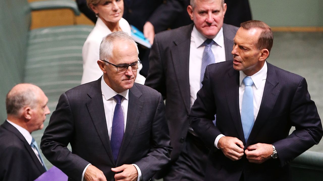 Tony Abbott, right, during his time as prime minister, with Malcolm Turnbull, who ousted Abbott from the premiership.