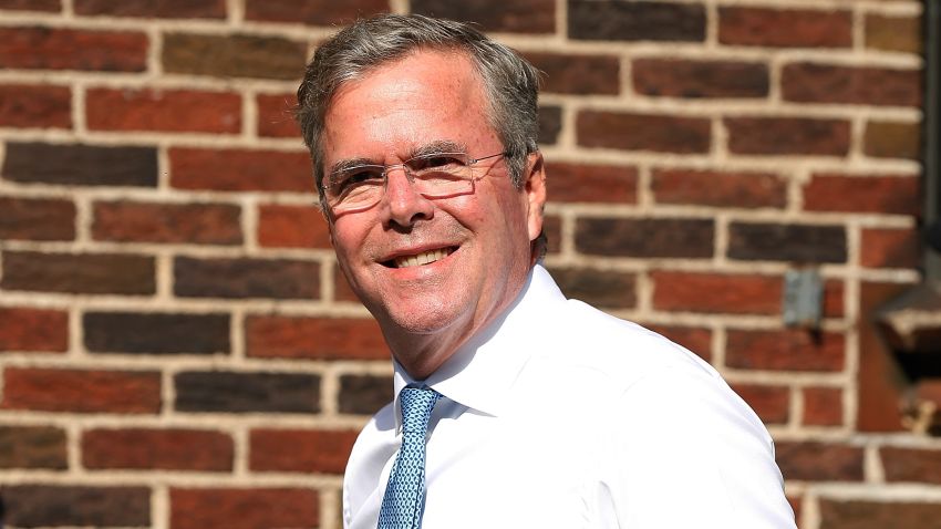 NEW YORK, NY - SEPTEMBER 08:  Presidential  Candidate Jeb Bush attends the first taping of "The Late Show With Stephen Colbert" on September 8, 2015 in New York City.  (Photo by John Lamparski/Getty Images)