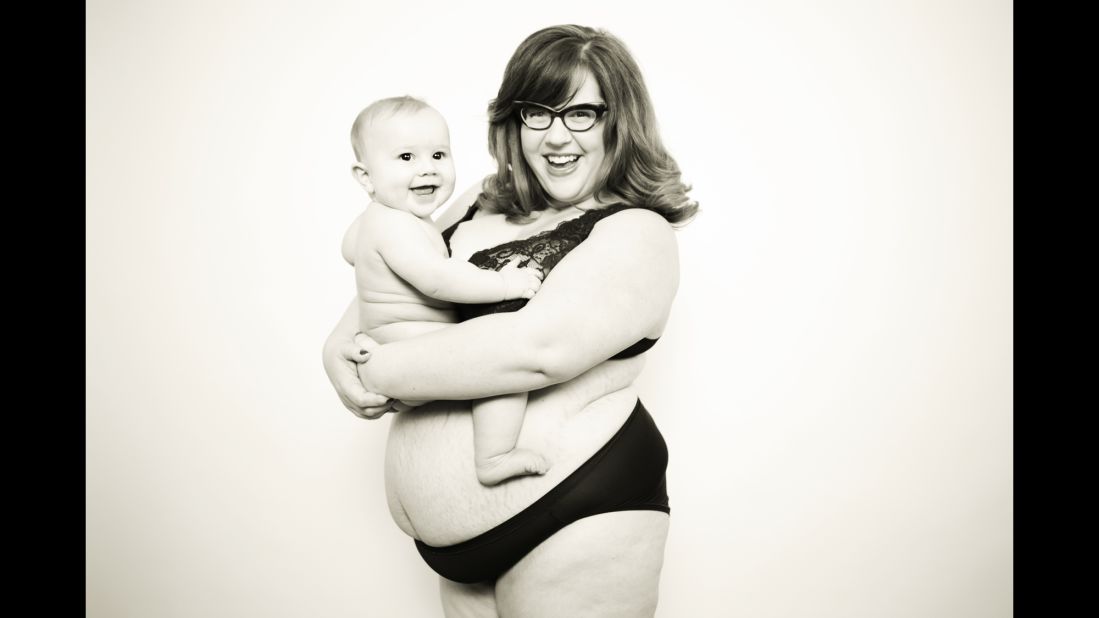 Hillary Scharmann, mother to Holden (7 months), says she was turned away from a hospital-based midwifery practice based on her BMI. A birth doula herself, she did the research to find a practice that would not automatically rate her as high-risk.  "What good is there in hating on yourself?" she told Jackson. "Nurture and honor that body. Set this example for your children!"