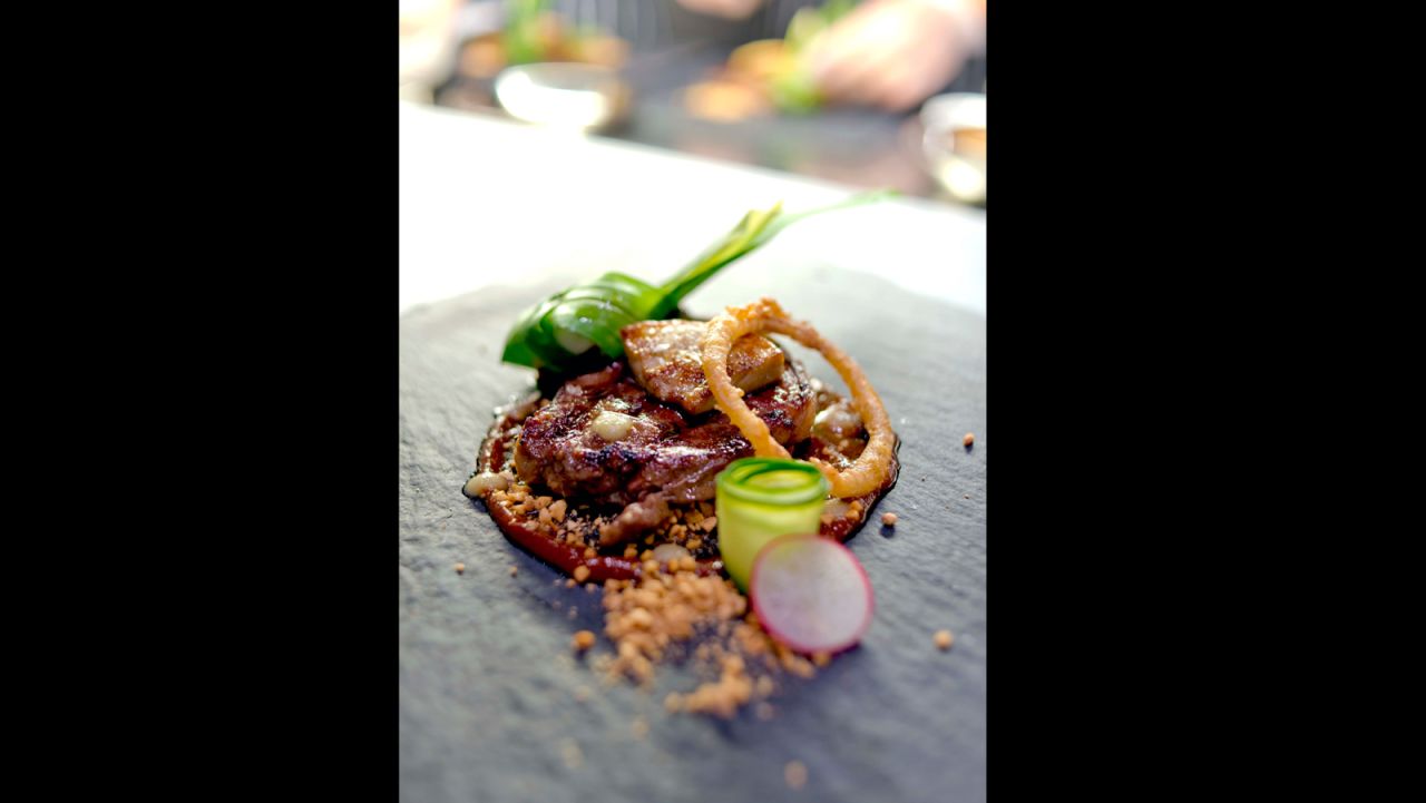 Restaurant Labyrinth offers an inventive take on Singapore cuisine such as this satay dish.