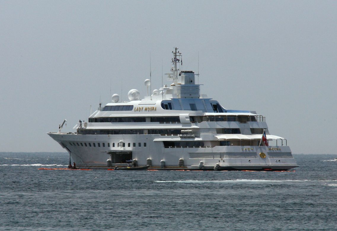 The ninth largest yacht in the world when built, the Lady Moura has since slipped out of the top 30. Owned by Saudi Arabian businessman Dr Nasser al-Rashid, it houses a pool that can be indoors or out as the weather befits. It famously ran aground at the 2007 Cannes Film Festival.