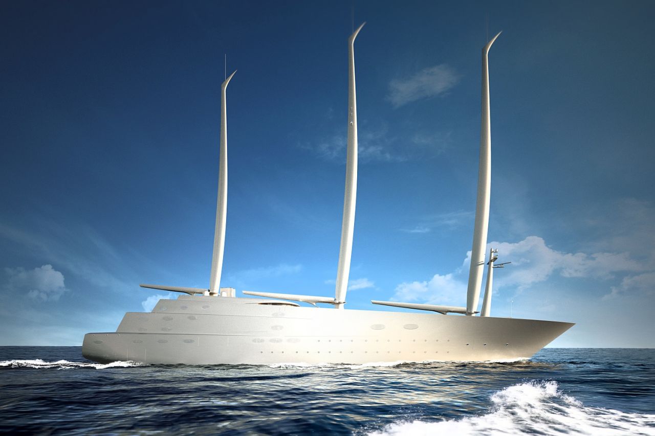 An image of what the $450 million superyacht "A" will look like when building is complete. The 143-meter vessel will boast cutting edge technology and a 54-strong crew to look after those on board.