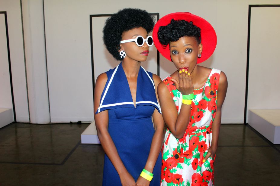 Gaone and Tsholo at Mercedes Benz Berlin Fashion Week. The pair have worked as stylists for Gabarone Fashion Week alongside LaQuan Smith and Yaya Dacosta, and trend scouts at Africa Fashion Week London.
