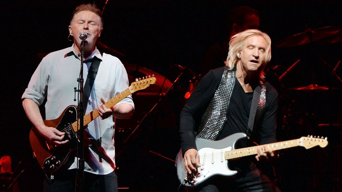 Since then he's released solo albums sparingly and has reunited with his old band, the Eagles, for both recordings and tours. Seen here with fellow Eagle Joe Walsh, right, in 2013 -- Henley remains active, especially with environmental issues.