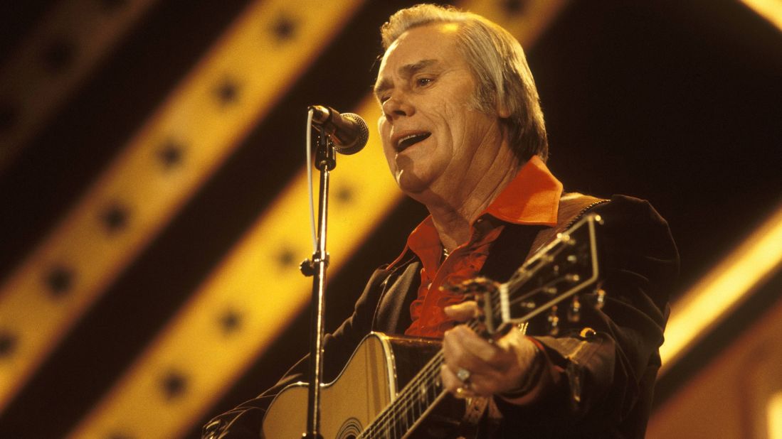 The country singer, ranked among the greatest of all time, was getting clean in the mid-'80s after years of alcohol abuse and had one of his greatest hits, "Who's Gonna Fill Their Shoes," in 1985.  He's seen here performing in London in 1986. 