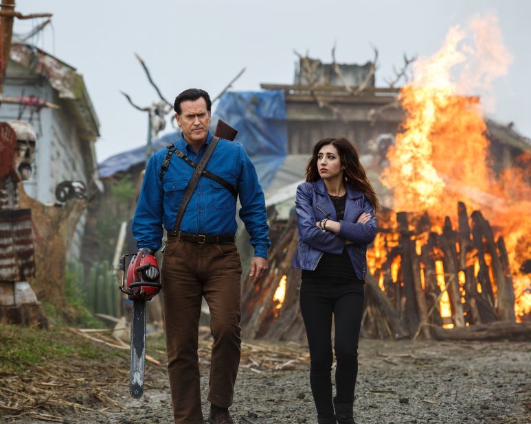 <strong>"Ash vs. Evil Dead," premieres October 31, 9 p.m., Starz:</strong> Ash is back, as fans of the "Evil Dead" movies get to see Bruce Campbell once again kick undead butt.