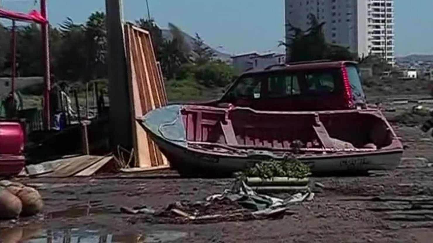 In September, an 8.3 magnitude earthquake in Chile triggered a 16-foot tsunami. Some of the damage is shown in this photo. On Saturday, a new, magnitude-6.8 earthquake rocked the central coast of the country.