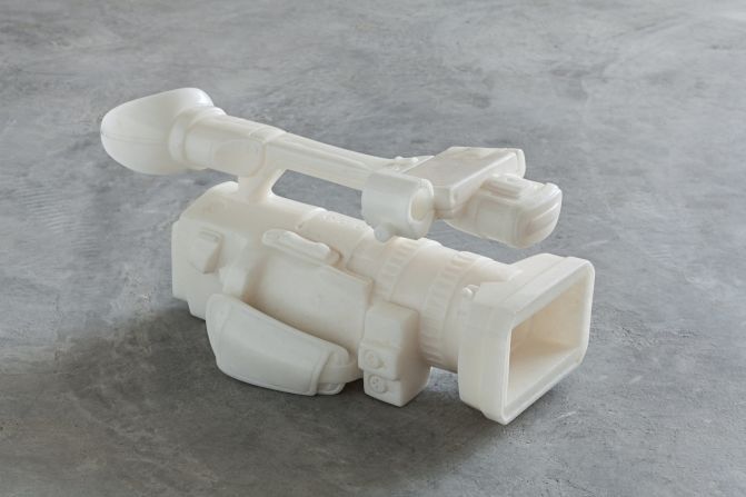 <em>Video Recorder</em>, 2010, Marble. Ai bought a share in the imperial Fangshan quarries from which marble for the palaces of the Ming and Qing emperors was extracted, and more recently for buildings for the Chinese Communist Party. This work, as well as Ai's other marble sculptures, use marble from the same source.