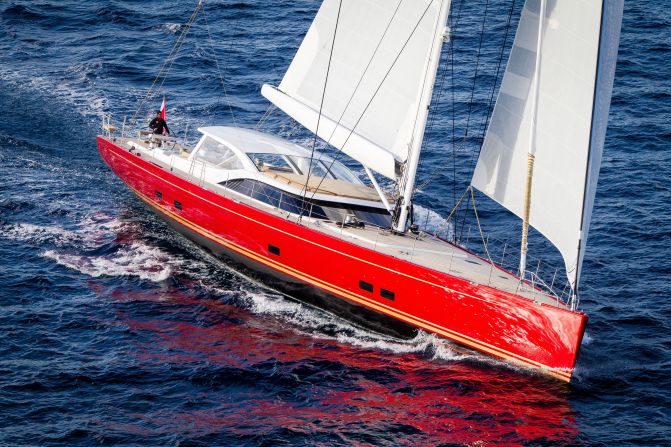 Dubbed the "Lady in Red" by promoters, the <a href="index.php?page=&url=http%3A%2F%2Fwww.monacoyachtshow.com%2Ffr%2Fyacht%2F5%2FBALTIC_YACHTS_BALTIC_116_DORYAN.html" target="_blank" target="_blank">Baltic 116 Doryan</a> harks back to a classic sailboat design. At over 35 meters long, the elegant vessel can accommodate 12 guests.