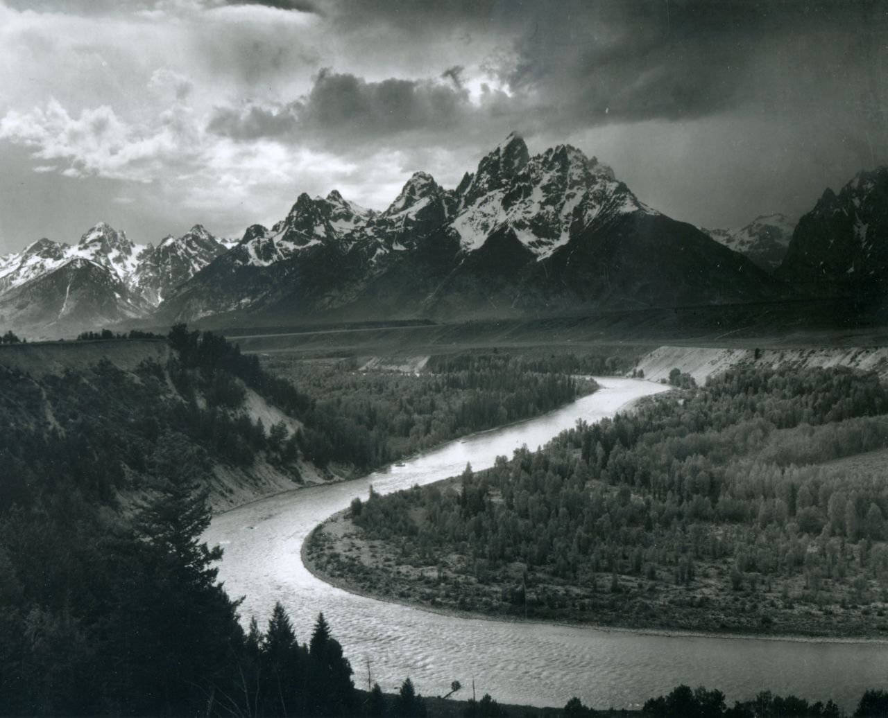 A quick pause here, to admire the view across the Snake River as taken by Ansel Adams in 1941.