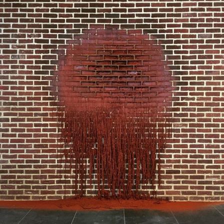 "For Clerkenwell Design Week 2015 I produced this small installation at the Material's Library using 1,000 wax bricks. The work is titled <em>A hole in a bag of nerves</em> and can still be visited." 