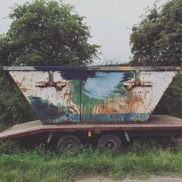 "During a site visit I recently discovered this skip, which had an utterly accidental charm. My favourite paintings are always those created with time and without intent." 