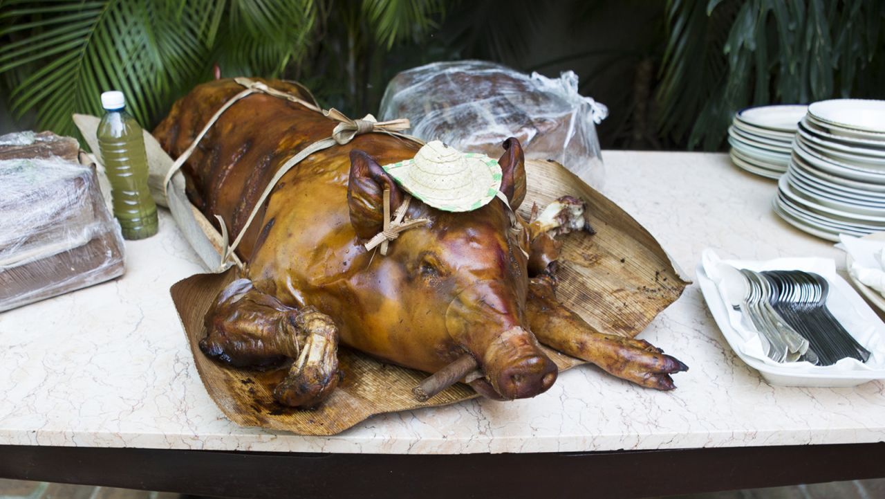 In Cuba, Bourdain encountered a whole roasted pig -- "a few years back, a pretty unthinkable luxury for just about everybody," he said.