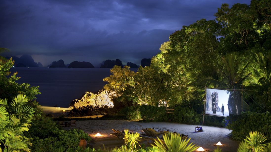 <a href="http://www.sixsenses.com/resorts/yao-noi/destination" target="_blank" target="_blank">Six Senses Yao Noi</a>'s stunning "<a href="http://www.venuereport.com/roundups/22-incredible-outdoor-cinemas-worldwide/entry/12/" target="_blank" target="_blank">Archipelago Cinema</a>" attracted a lot of attention a few years ago. Porsche Design Studio incorporated the largest LED TV in the world in  a floating movie-theater set off the private island of Yao Noi in the Andaman Sea for a film festival. Though the floating auditorium no longer exists, the beautiful cinema pictured here is still open for guests of the resort. 