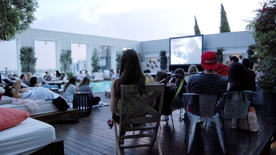 Every Monday <a href="http://www.venuereport.com/roundups/22-incredible-outdoor-cinemas-worldwide/entry/13/" target="_blank" target="_blank">The Skybar at the Mondrian</a> hosts a Dive In Theater. Hit movies are shown while staff serve delicious gourmet bites and bubbly. Upcoming screenings include "Batman" on October 12 and Dick Tracy on October 19. 