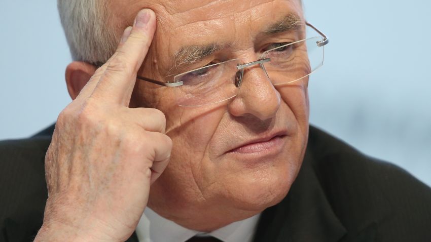 WOLFSBURG, GERMANY - MARCH 13, 2014: In this file photo Volkswagen CEO Martin Winterkorn attends the company's annual press conference on March 13, 2014 in Wolfsburg, Germany. Winterkorn announced on September 22, 2015 that he will not step down following the diesel emissions scandal that Volkswagen has admitted could affect up to 11 million VW cars. (Photo by Sean Gallup/Getty Images)