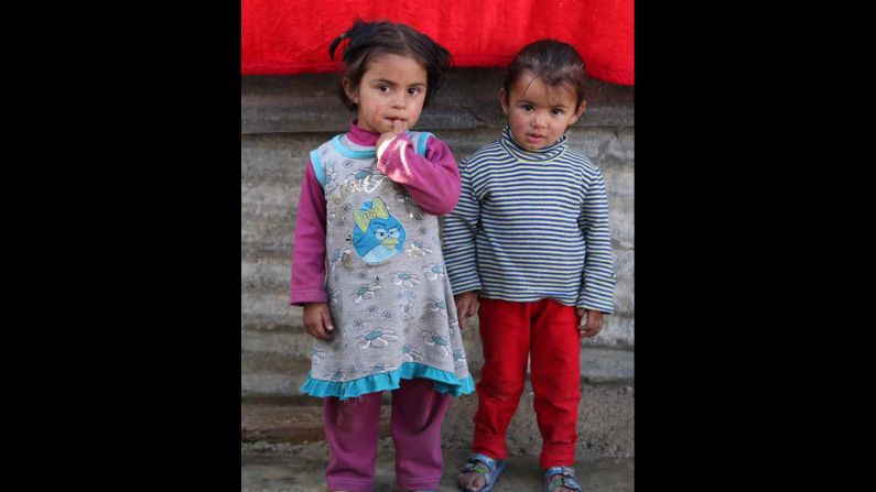 Women and children make up close to 80% of the Syrian refugees in Lebanon. Here you see two small children at the Zahle Syrian refugee camp.