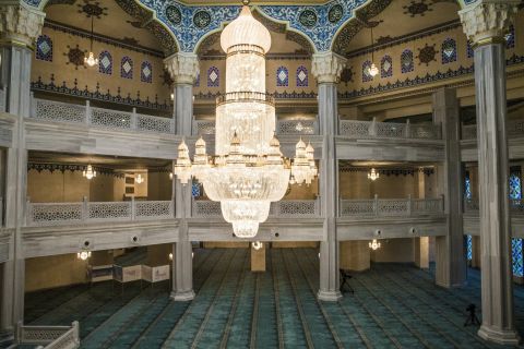 The main hall of the mosque. Moscow has 2 million Muslims and just four mosques, according to Rushan Abbyasov of the Russian Council of Muftis.