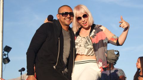 Sean Paul and Natasha Bedingfield perform during the Pope Francis Moral Action on Climate Justice Rally on the National Mall in Washingotn on September 23, 2015.