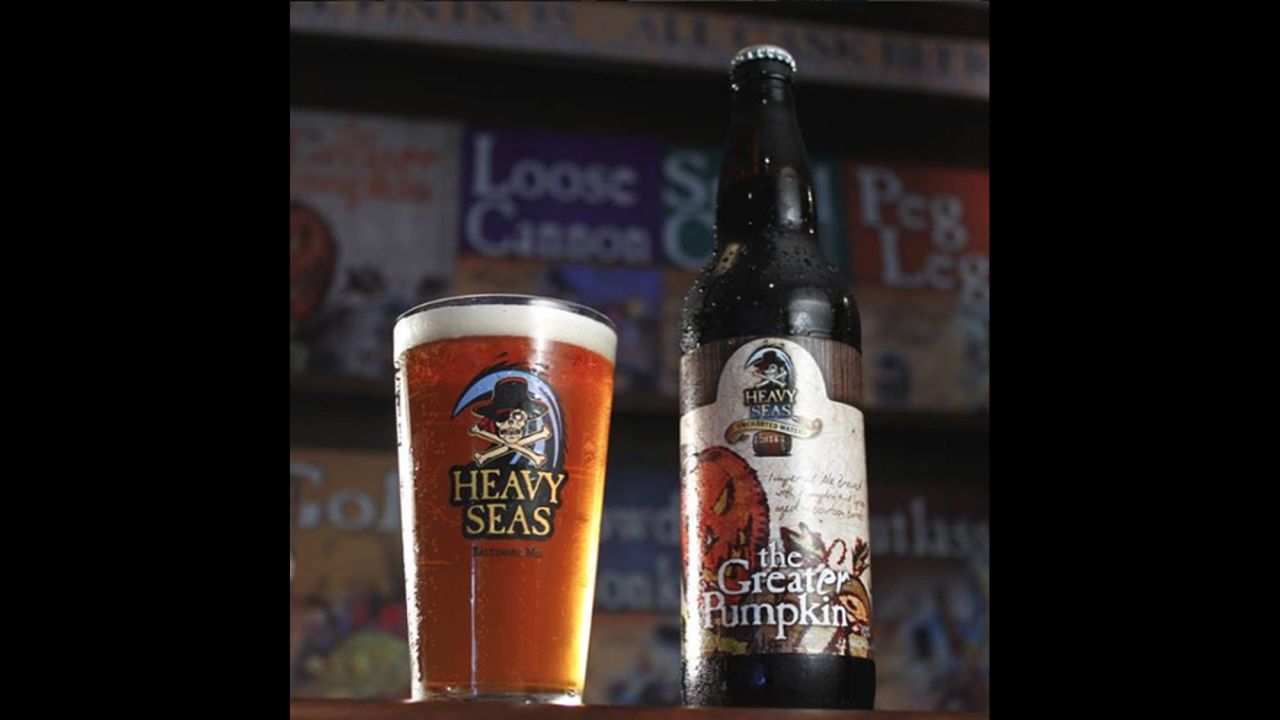 Maryland's <strong>Heavy Seas</strong> brews <strong>The Great'er Pumpkin</strong>, a play on Charlie Brown's favorite Halloween legend. The brewery promises "heady aromas of bourbon, cinnamon, ginger, allspice and clove."