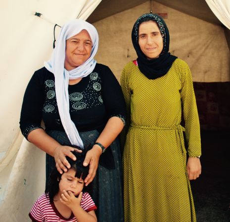 Shami Ravo Hussain, left, and Gozi Haji, right, fled when ISIS came to their village Siba Sheikh Khidir, near Sinjar. 