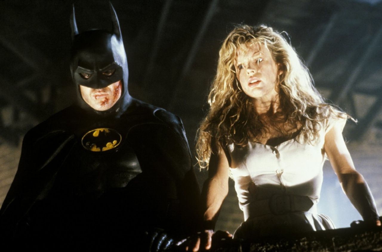 Fans rejoiced in a big way with Tim Burton's blockbuster 1989 film  "Batman," which brought the Dark Knight to mainstream audiences. Michael Keaton portrayed the cowled detective, and Kim Basinger was Vicki Vale.