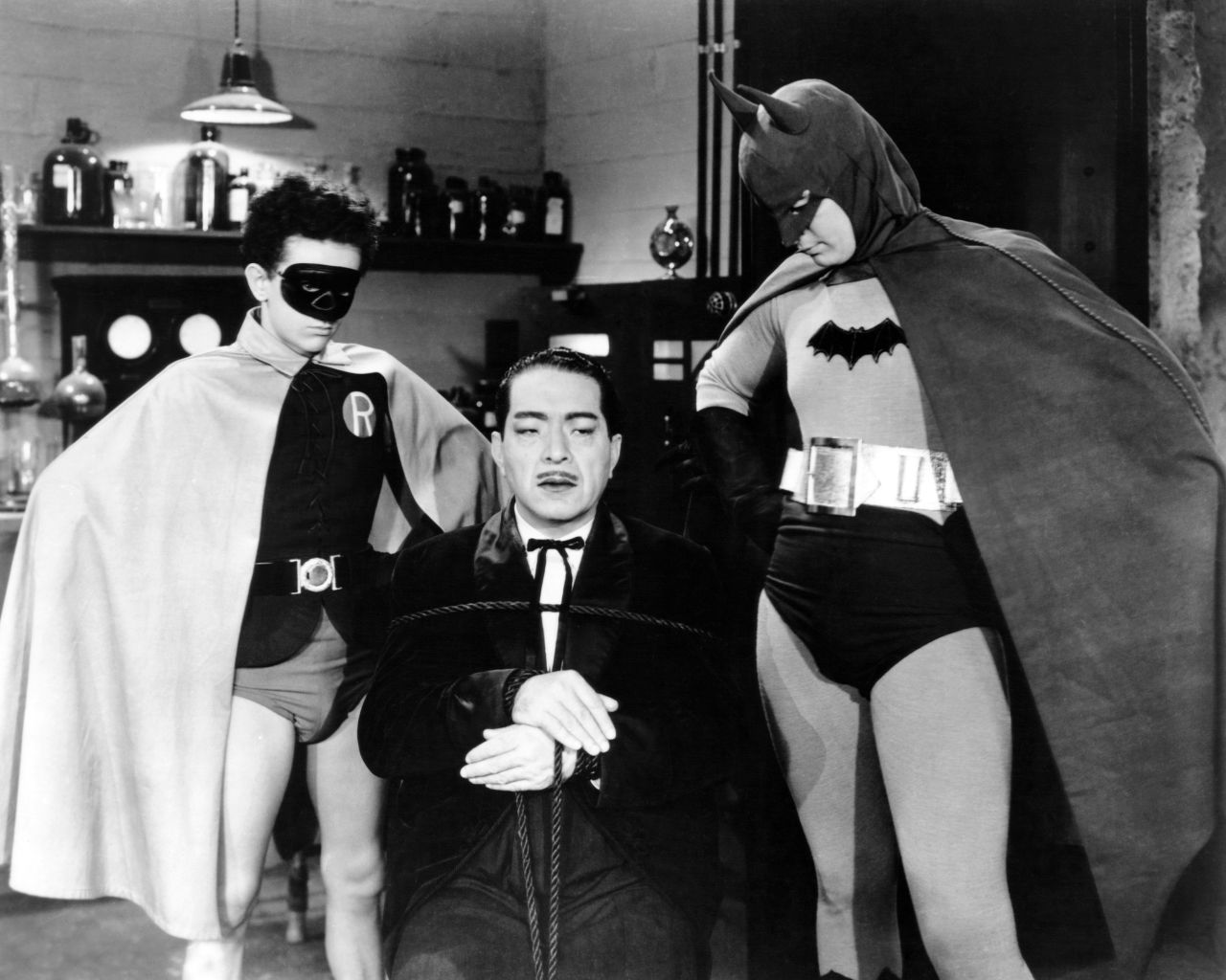 Four years later, "Batman" first hit the big screen as a 15-chapter movie serial. It had a strong anti-Japanese sentiment -- with Batman and Robin fighting a Japanese spy during World War II, complete with racial slurs -- so it's far from politically correct when viewed today. Lewis Wilson and an age-appropriate 16-year-old Douglas Croft were the first actors to play  the Dynamic Duo, and the serial's portrayal of faithful butler Alfred influenced the comics. (As for Robin, he  was introduced in the comics in 1940.)
