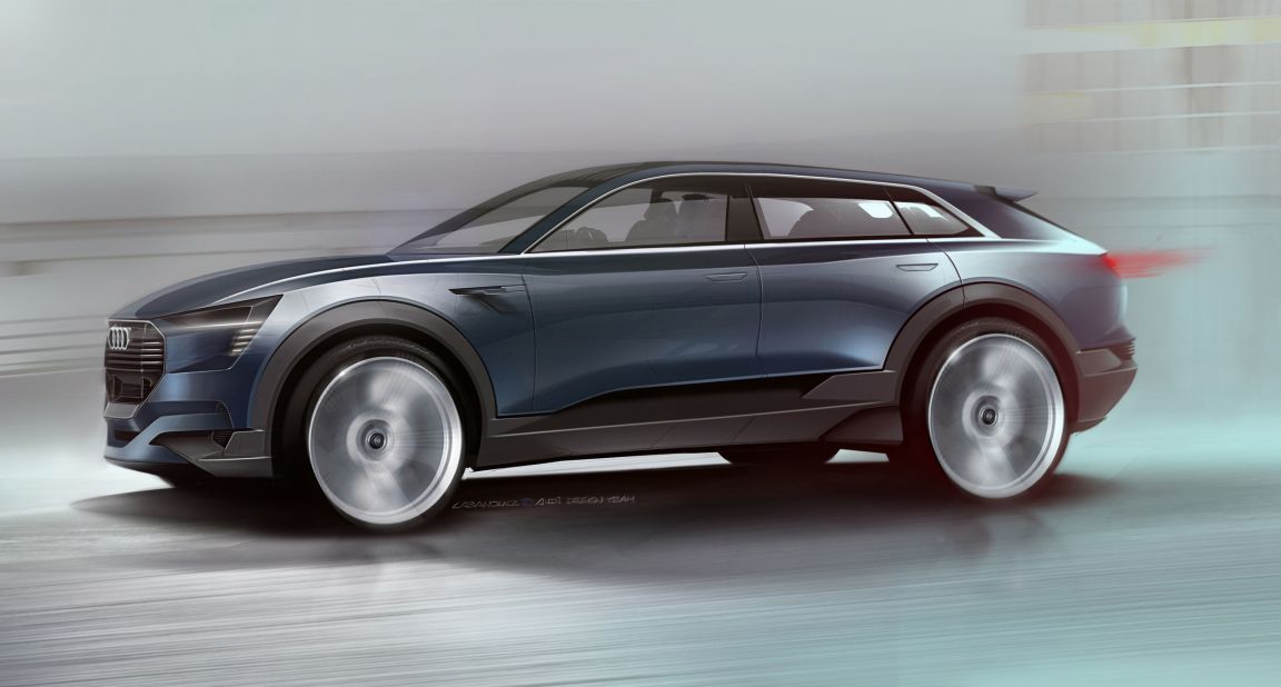Audi revealed its E-Tron Quattro Concept -- an all electric SUV. 
