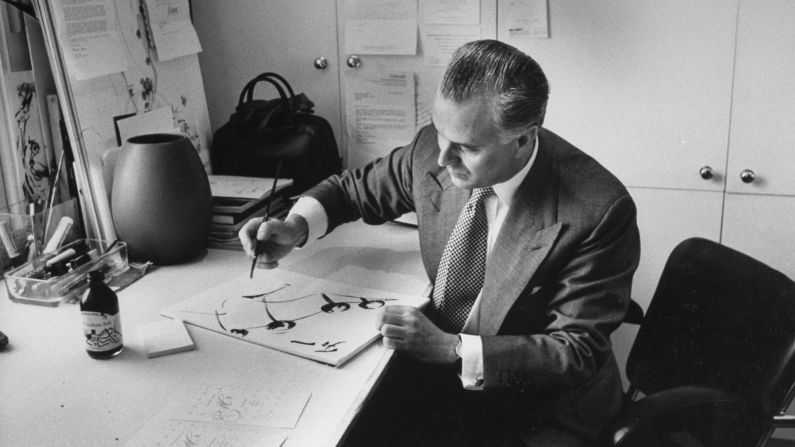 Of course Manolo Blahnik's life isn't all about celebrity parties and glitzy events, here is a younger Blahnik working on sketches for new designs in his office. He continues to be the sole designer, working without assistants, at his eponymous label. 