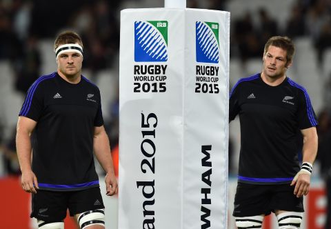 Sam Cane (left) was named New Zealand  captain while regular skipper Richie McCaw (right) came off the bench in the second half to make his 144th international appearance.