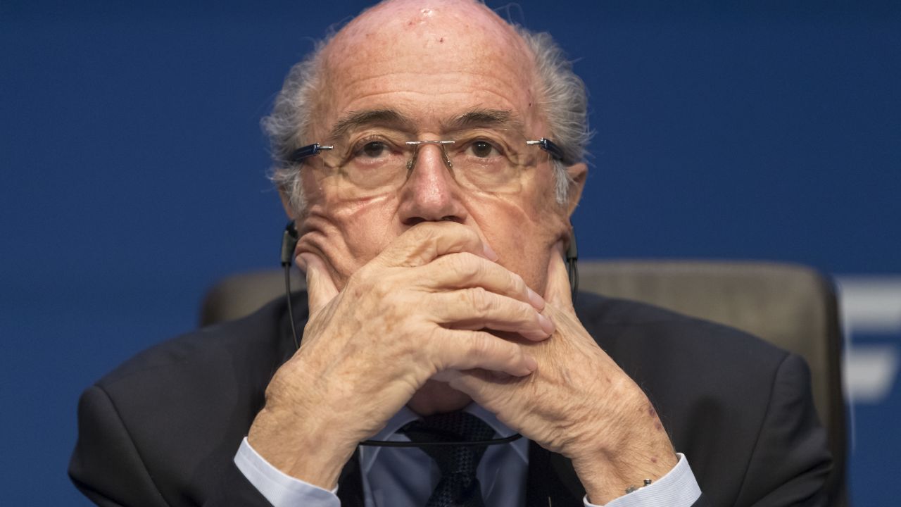 ZURICH, SWITZERLAND - MAY 30:  FIFA President Joseph S. Blatter talks to the press during the FIFA Post Congress Week Press Conference at the Home of FIFA on May 30, 2015 in Zurich, Switzerland.  (Photo by Alessandro Della Bella/Getty Images)