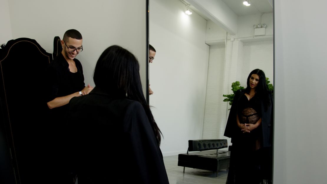 Kim Kardashian at a dress fitting before the Givenchy Spring-Summer 2016 show