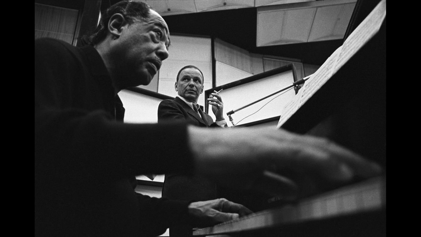 Sinatra recorded with many of the greats: Tommy Dorsey, Bing Crosby, Count Basie, Antonio Carlos Jobim. On his birthday in 1967, he finally got to record with Duke Ellington, left, in sessions that would become the album "Francis A. and Edward K." As Stan Cornyn wrote in the liner notes for the album: "The singer today is one year older. His singing, one more year profound."