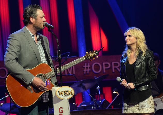 Country stars Blake Shelton and Miranda Lambert stunned fans when they announced in July that they were divorcing after four years of marriage. There was much <a href="index.php?page=&url=http%3A%2F%2Fwww.cnn.com%2F2015%2F07%2F21%2Fentertainment%2Fblake-shelton-miranda-lambert-fans-feat%2F">sadness on social media over the split. </a>She <a href="index.php?page=&url=http%3A%2F%2Fwww.cnn.com%2F2019%2F02%2F18%2Fentertainment%2Fmiranda-lambert-brendan-mcloughlin-married%2Findex.html" target="_blank">married police officer Brendan McLoughlin in 2019</a> and Shelton has been dating singer and fellow "The Voice" coach Gwen Stefani since 2015. 