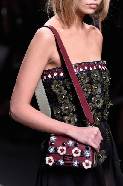 Fendi traded fur for leather and 3D embellishments this season.