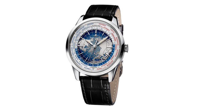 A disc on the watch allows for simultaneous readings of all 24 time zones, with each city's name engraved on the front.