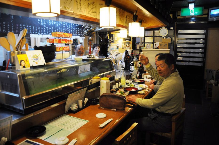 <strong>Overcoming language barriers: </strong>By pointing at the clock, mimicking the action of fishing and drawing a map, this Japanese chef shared the secret to the freshness of the tuna he'd just served -- it'd come from the ocean five hours earlier. 