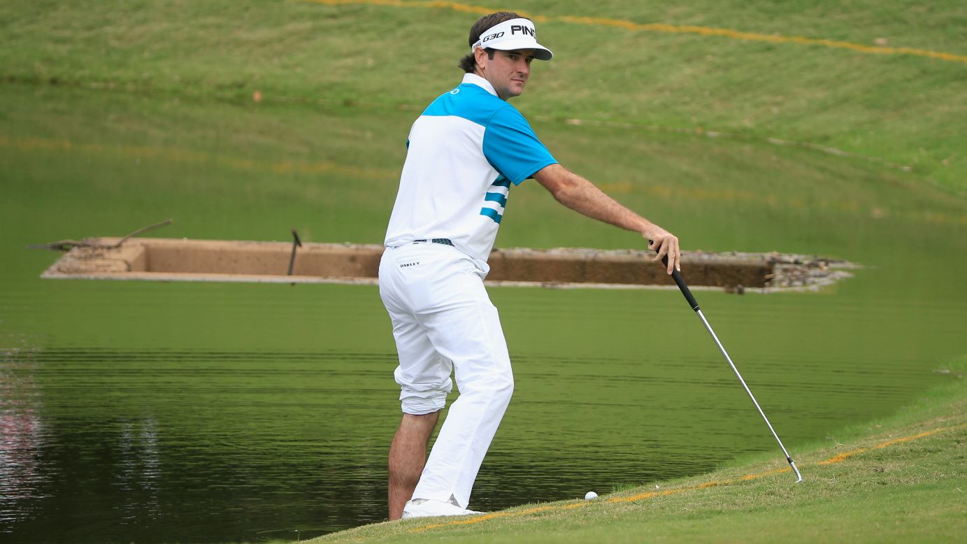 Bubba Watson waits to play a shot during the Tour Championship in Atlanta on Thursday, September 24.