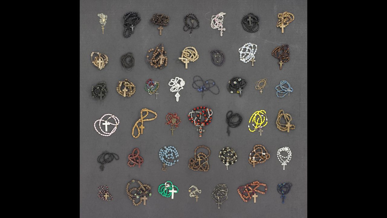 Tom Kiefer's photo project "El Sueno Americano" ("The American Dream") shows objects he found in trash cans while working as a janitor and groundskeeper at a U.S. Customs and Border Patrol facility in Arizona. He said most of the items were taken from people entering the United States illegally. "Items such as rosaries are considered potentially lethal, non-essential property and discarded during intake," he said.