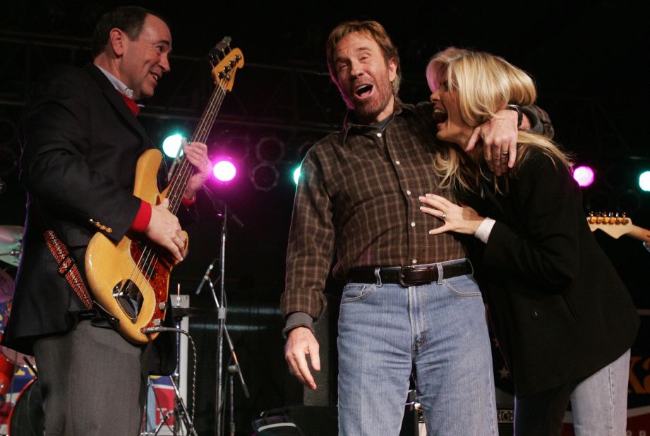 Actor Chuck Norris has a very public bromance with former GOP candidate Mike Huckabee. When Huckabee announced his candidacy, Norris told <a href="http://www.nytimes.com/politics/first-draft/2015/05/05/mike-huckabee-has-chuck-norris-in-his-corner-again/?_r=0" target="_blank" target="_blank">The New York Times</a> in a statement, "I still believe Mike Huckabee is the most qualified."<br /><br />Norris also endorsed Huckabee when he ran for President in 2008.